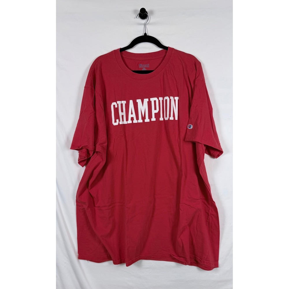 Champion Mens 4XL Red Graphic Logo T-Shirt Short Sleeve Cotton Athleisure Lounge